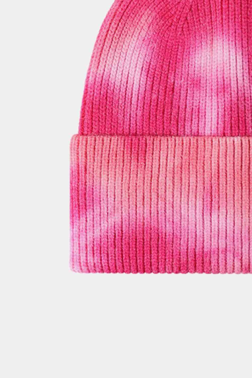 Tie-Dye Cuffed Rib-Knit Beanie Hat - Damned Threads